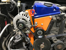 Alternator relocation brackets for OM606 / OM605 engine conversions into Land Rover